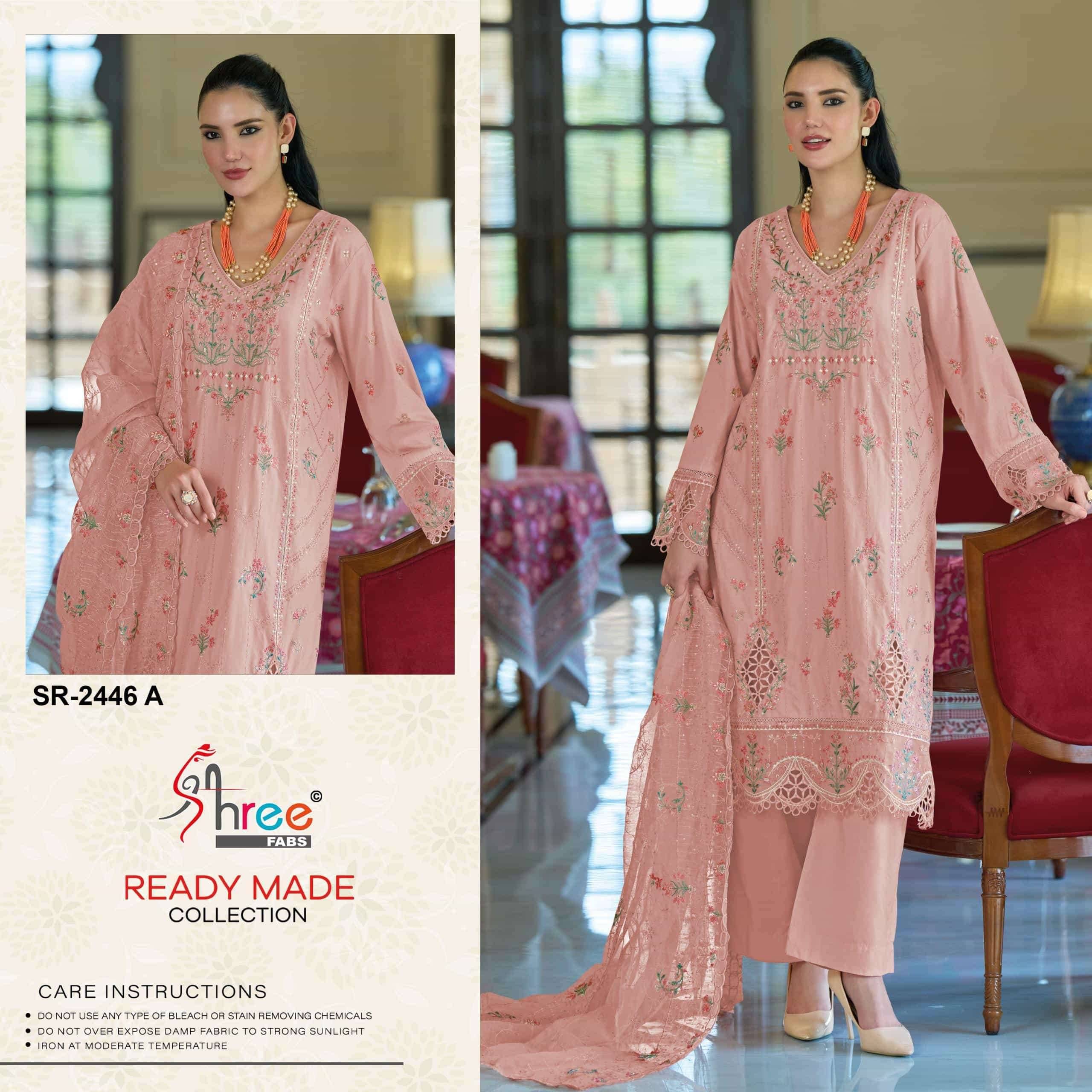 2446 Colors BY Shree fabs 2446 a TO 2446 d SERIES Pakistani Stylish Beautiful Colourful Printed & CAMRIC COTTON readymade Dresses At Wholesale Price